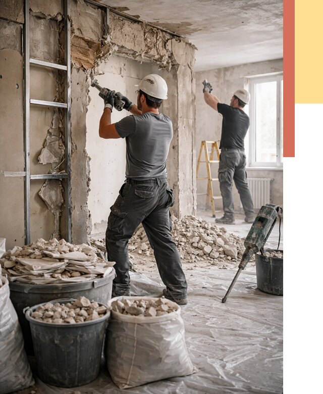 Демонтажные работы в Ишимбае от 2738 руб. — услуги и цена под ключ | ОТДЕЛОЧНИК-Шмб