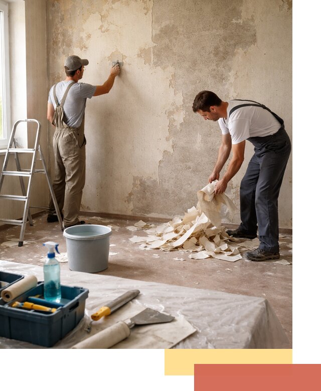 Снятие старых обоев в Ишимбае быстро и качественно