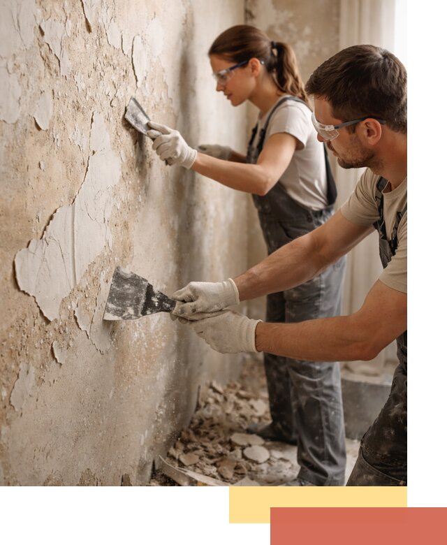 Снятие старой шпаклевки и подготовка поверхностей в Ишимбае