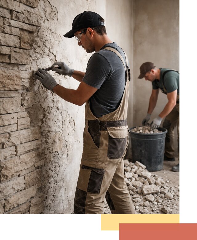 Демонтаж декоративного камня в Ишимбае профессионально и безопасно