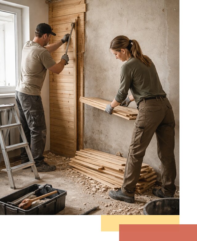 Демонтаж вагонки со стен в Ишимбае — профессиональный демонтаж