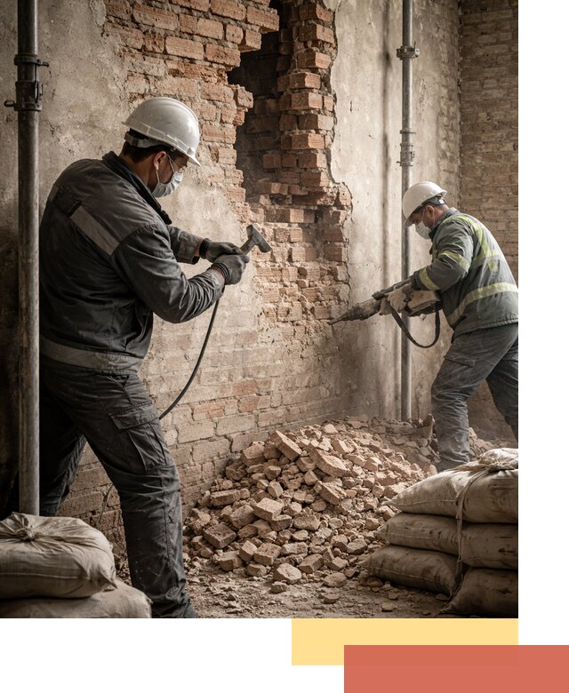 Демонтаж кирпичных стен в Ишимбае быстро и безопасно