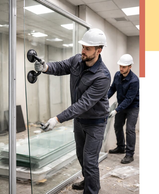 Демонтаж стеклянных перегородок в Ишимбае от 3245 руб. — быстро и недорого | ОТДЕЛОЧНИК-Шмб