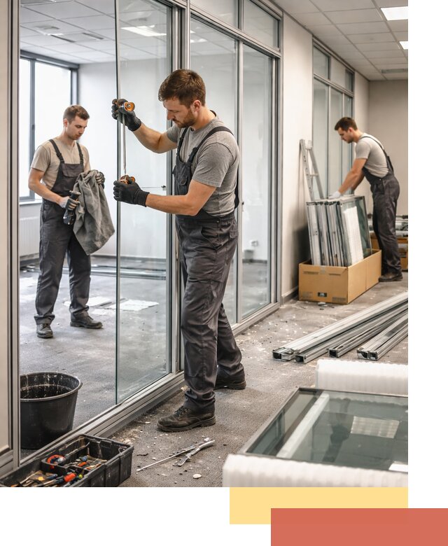 Демонтаж стеклянных перегородок в Ишимбае быстро и безопасно