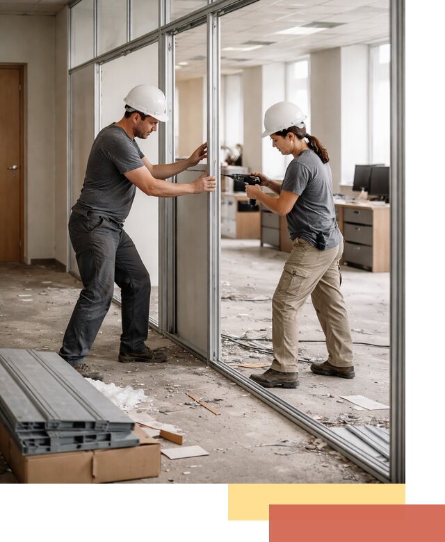 Демонтаж алюминиевых перегородок в Ишимбае быстро и аккуратно