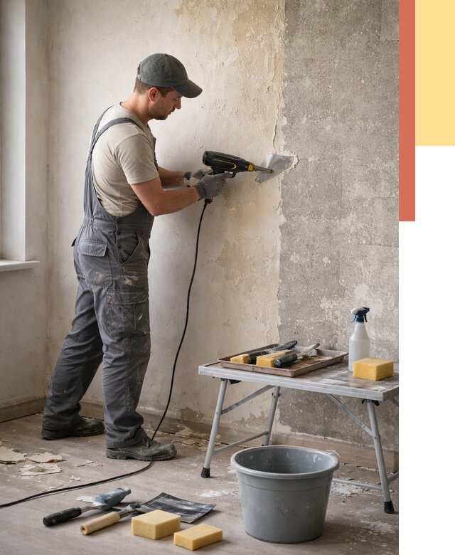 Очистка стен от клея в Ишимбае от 1876 руб. — снятие и удаление клея со стен | ОТДЕЛОЧНИК-Шмб