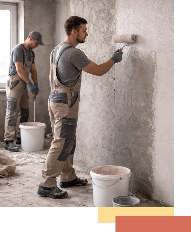 Нанесение бетоноконтакта на стены в Ишимбае для последующей отделки