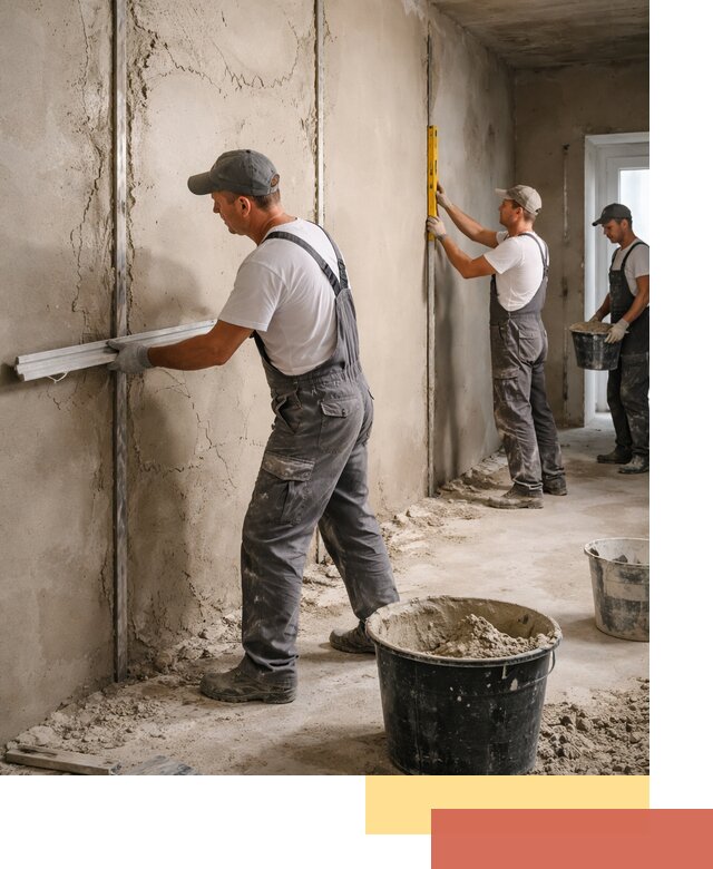 Штукатурка стен по маякам в Ишимбае — точная и ровная поверхность