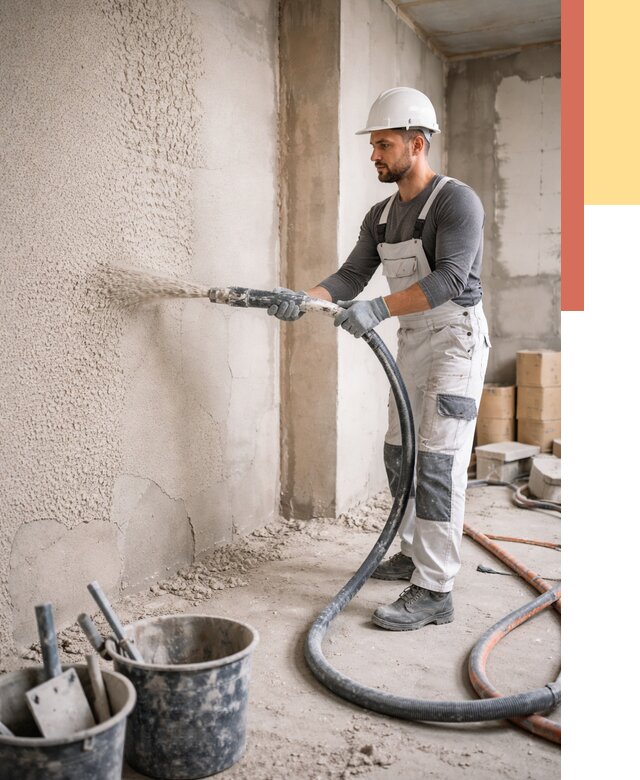 Машинная штукатурка стен в Ишимбае под ключ от 6592 руб./м2 | ОТДЕЛОЧНИК-Шмб