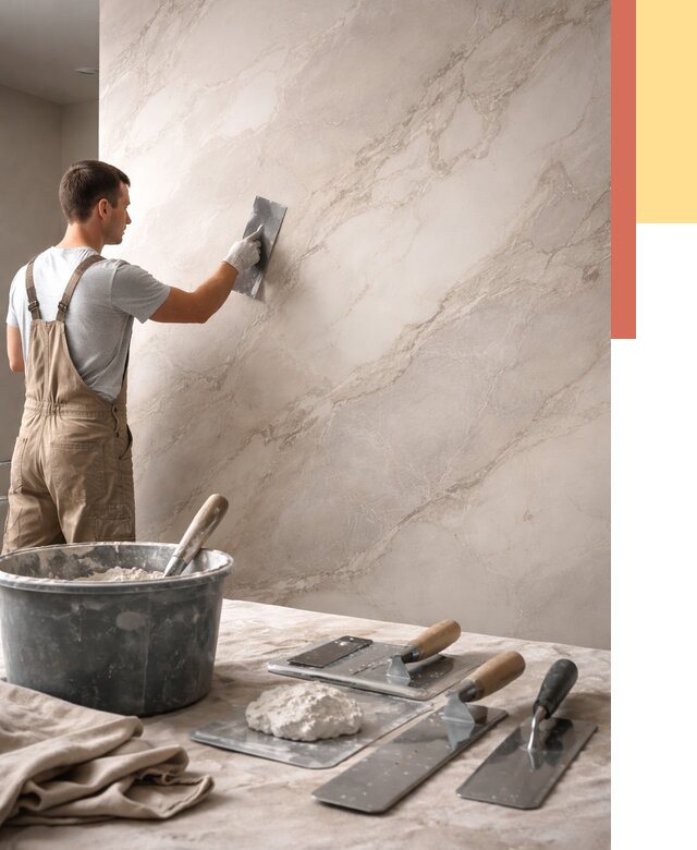 Декоративная штукатурка под мрамор в Ишимбае от 2839 руб./м² — быстро и недорого | ОТДЕЛОЧНИК-Шмб