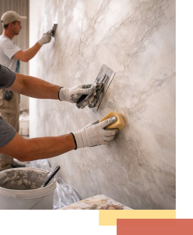 Декоративная штукатурка под мрамор в Ишимбае для стен и потолков