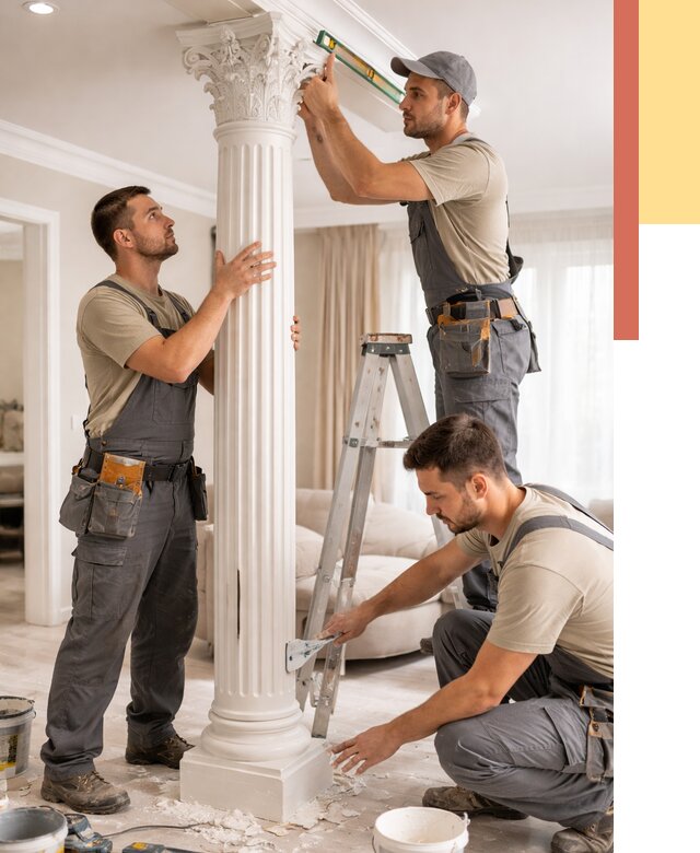 Установка декоративных колонн в Ишимбае от 12169 руб. под ключ | ОТДЕЛОЧНИК-Шмб