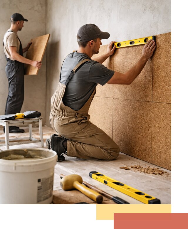 Монтаж пробковых панелей на стены в Ишимбае быстро и качественно