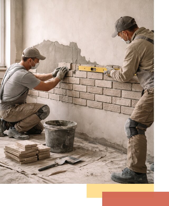 Монтаж декоративного кирпича профессионально в Ишимбае