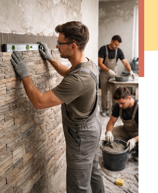 Монтаж искусственного камня в Ишимбае от 4563 руб. под ключ | ОТДЕЛОЧНИК-Шмб