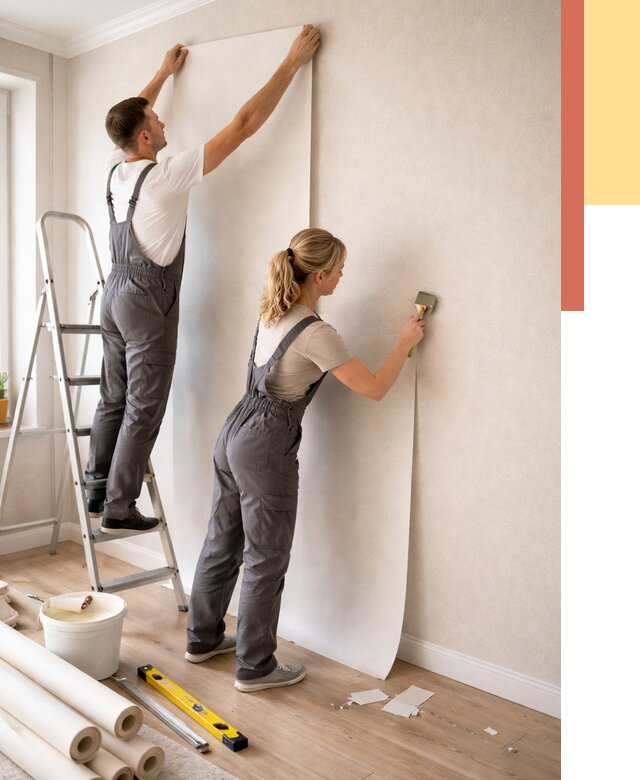 Поклейка флизелиновых обоев в Ишимбае от 6085 руб. | Быстро и недорого — ОТДЕЛОЧНИК-Шмб