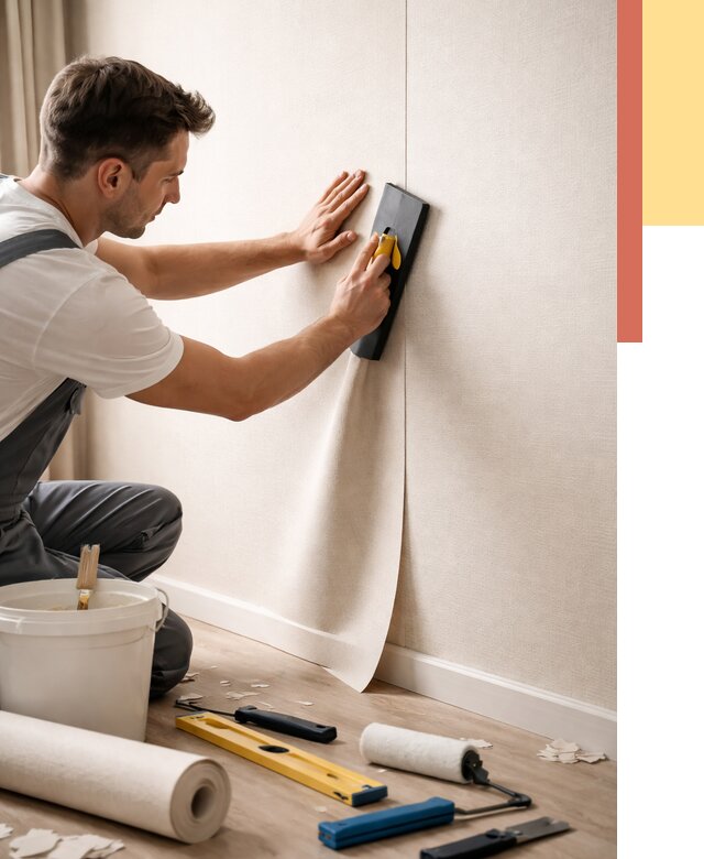 Поклейка виниловых обоев в Ишимбае от 4563 руб. | Быстро и недорого — ОТДЕЛОЧНИК-Шмб