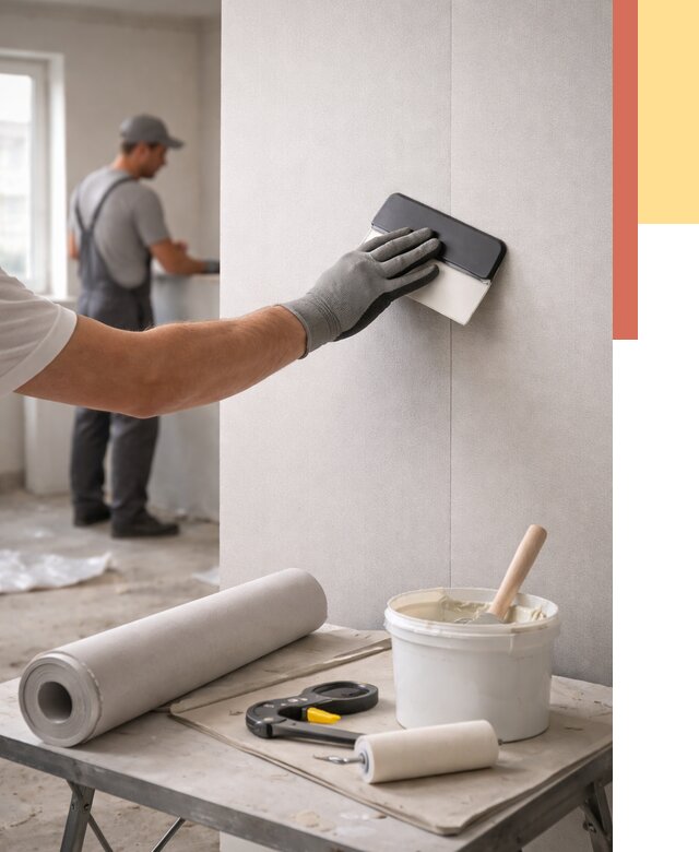 Поклейка обоев под покраску в Ишимбае от 3549 руб. за м2 | ОТДЕЛОЧНИК-Шмб