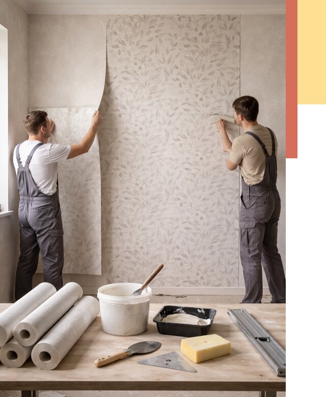 Поклейка обоев с подбором рисунка в Ишимбае от 3549 руб. | ОТДЕЛОЧНИК-Шмб - быстро и недорого