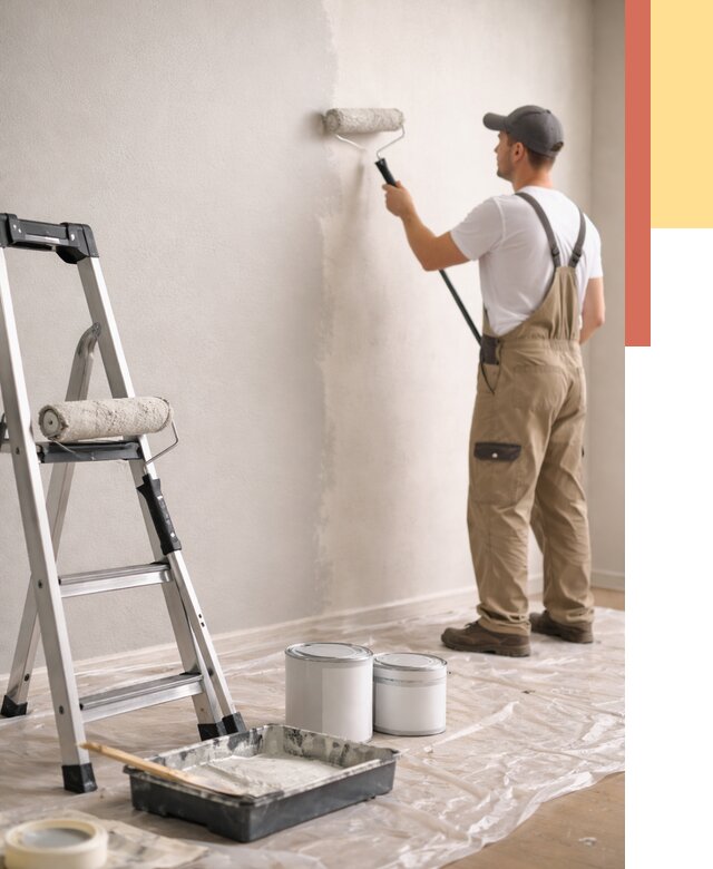 Покраска стен латексной краской в Ишимбае от 4563 руб. за м2 | ОТДЕЛОЧНИК-Шмб