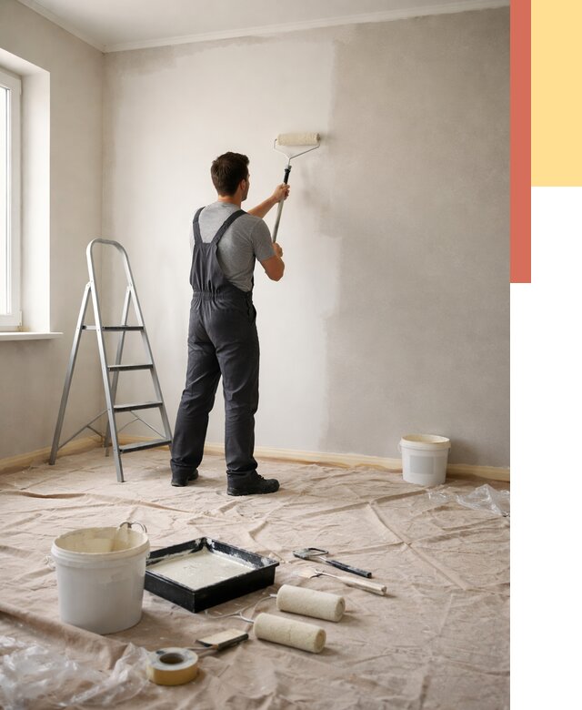 Покраска стен моющейся краской в Ишимбае от 355 руб./м² — быстро и недорого | ОТДЕЛОЧНИК-Шмб