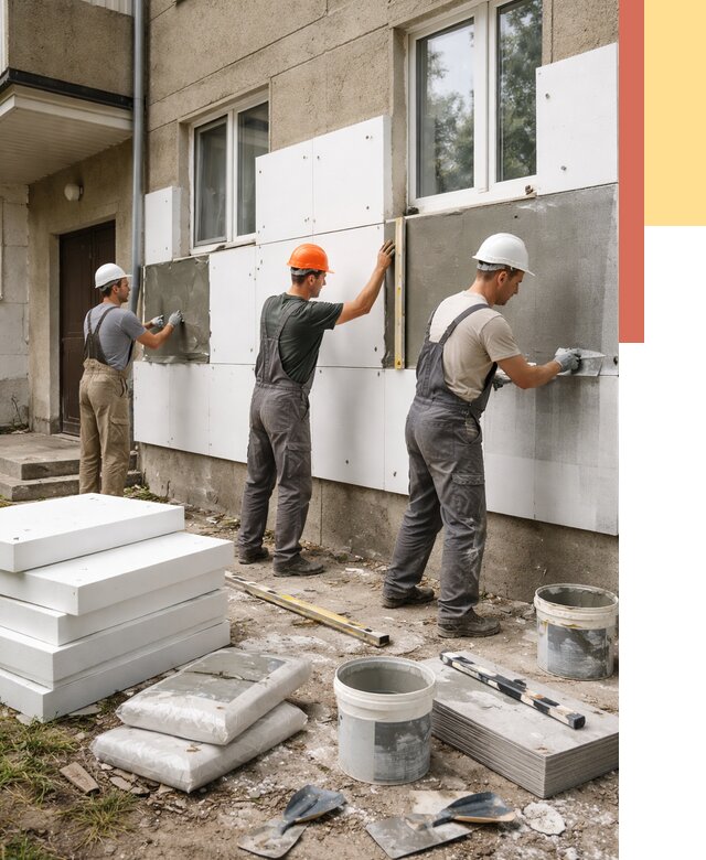 Утепление стен пенопластом в Ишимбае от 1775 руб. — недорого и под ключ | ОТДЕЛОЧНИК-Шмб