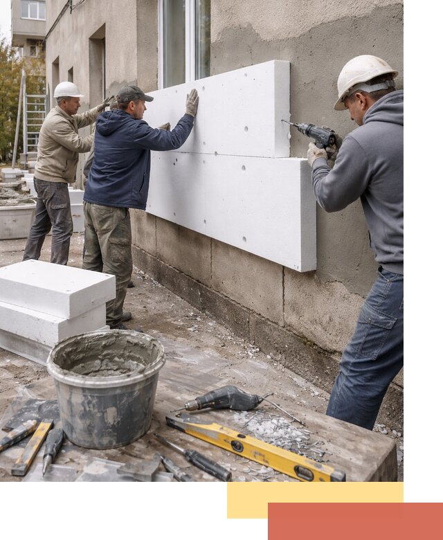 Утепление наружных стен пенопластом в Ишимбае