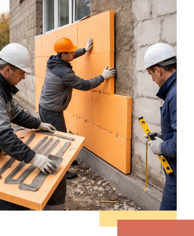 Утепление фасада пеноплексом под ключ в Ишимбае