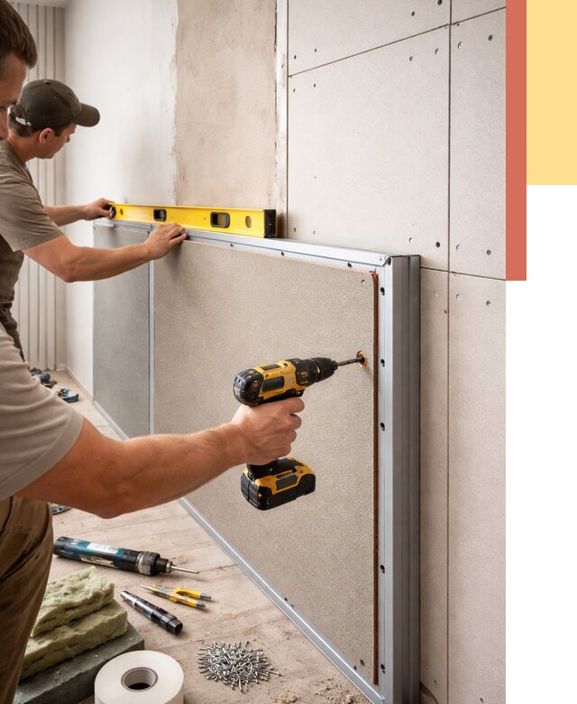 Шумоизоляция стен панелями ЗИПС в Ишимбае от 2231 руб./м² под ключ | ОТДЕЛОЧНИК-Шмб