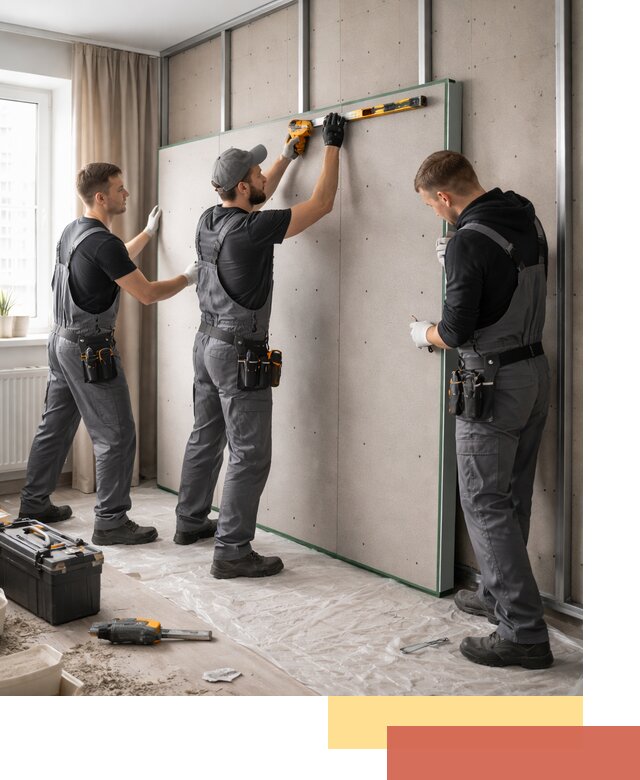 Шумоизоляция стен панелями ЗИПС в Ишимбае для жилых и коммерческих помещений