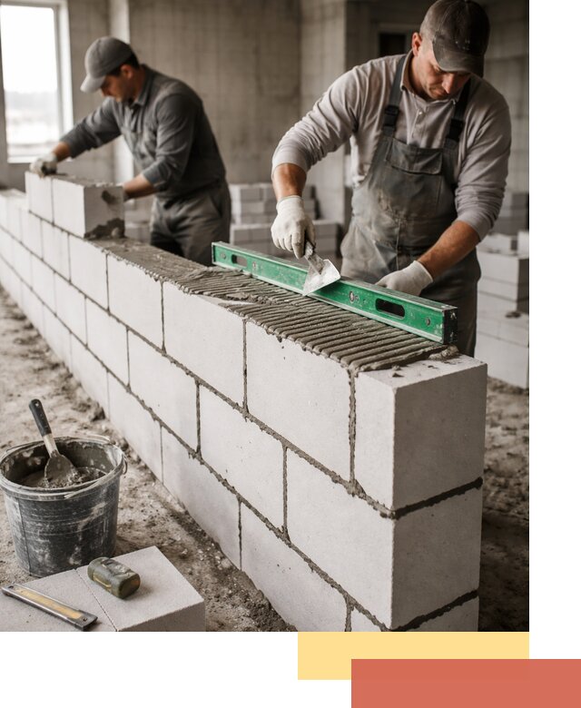 Кладка перегородок из газобетона в Ишимбае быстро и качественно