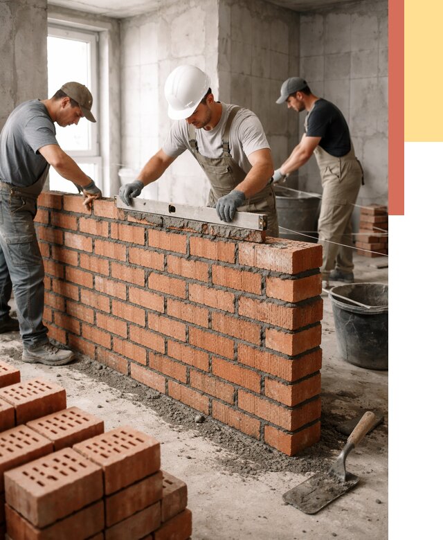 Кладка перегородок из кирпича в Ишимбае от 3549 руб. за м² | ОТДЕЛОЧНИК-Шмб