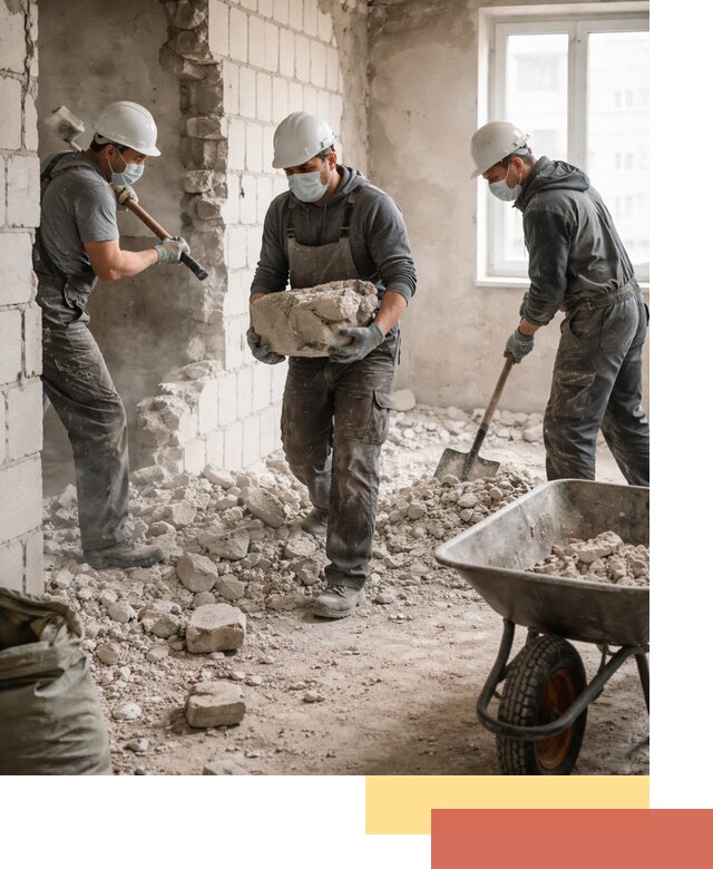 Демонтаж блочных перегородок в Ишимбае быстро и аккуратно