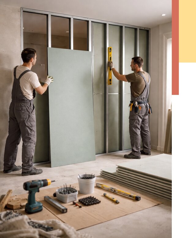 Перегородка из влагостойкого гипсокартона в Ишимбае от 4868 руб. — монтаж под ключ | ОТДЕЛОЧНИК-Шмб