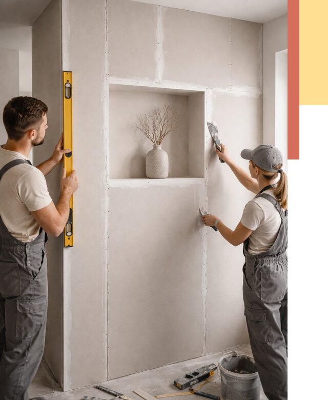 Перегородка из гипсокартона с нишей в Ишимбае от 3296 руб. под ключ | ОТДЕЛОЧНИК-Шмб