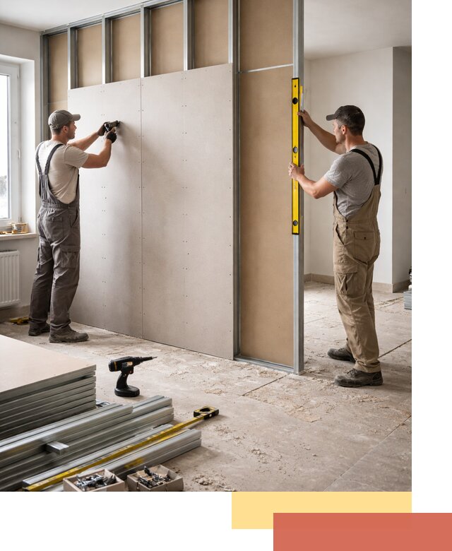 Зонирующая перегородка из гипсокартона под ключ в Ишимбае