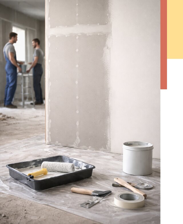 Покраска перегородок из гипсокартона в Ишимбае от 4563 руб. под ключ | ОТДЕЛОЧНИК-Шмб