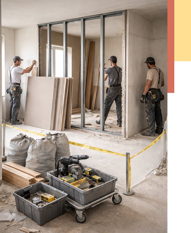 Перенос гипсокартонной перегородки в Ишимбае под ключ от 4563 руб. | Демонтаж и монтаж – ОТДЕЛОЧНИК-Шмб