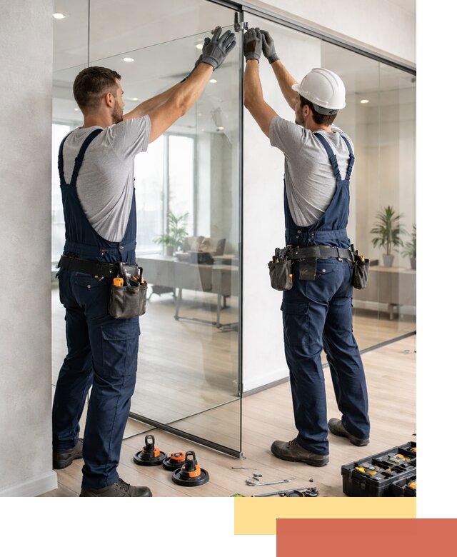 Безрамные стеклянные перегородки под ключ в Ишимбае