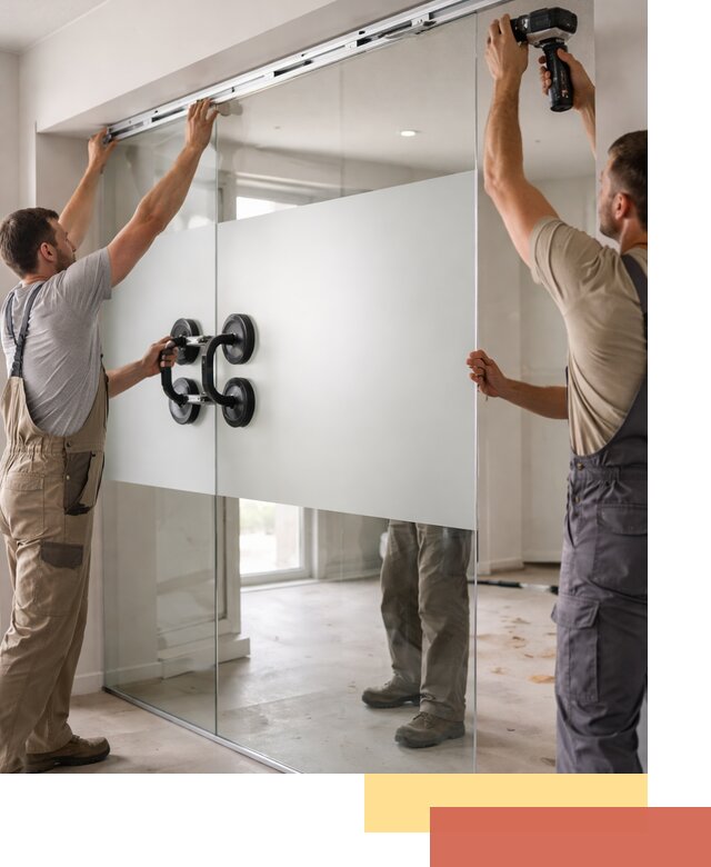 Матовые стеклянные перегородки под ключ в Ишимбае