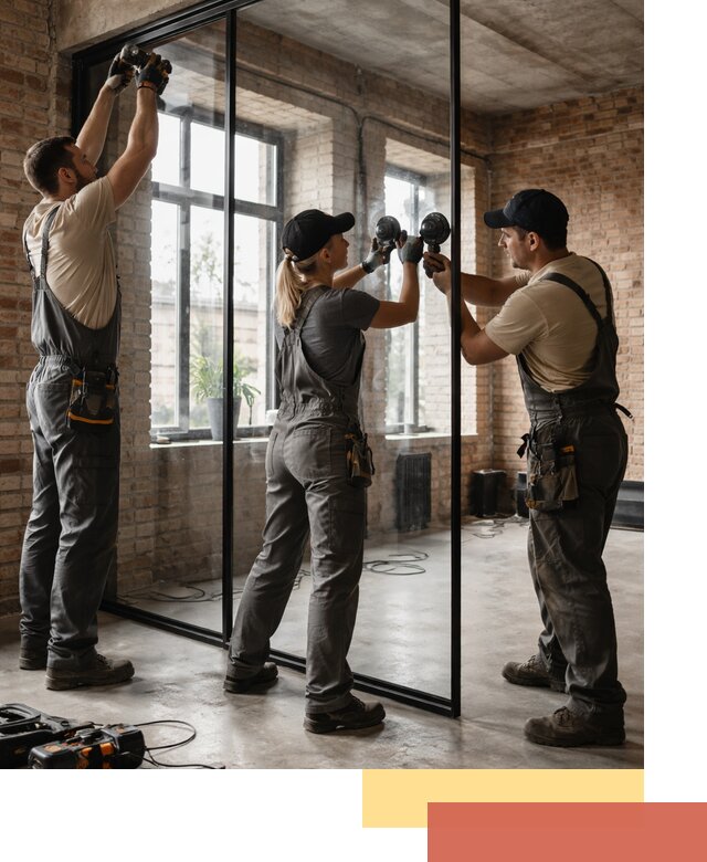 Стеклянные перегородки лофт — изготовление и монтаж в Ишимбае