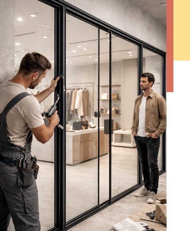 Стеклянные перегородки для магазинов в Ишимбае от 8316 руб. под ключ | ОТДЕЛОЧНИК-Шмб