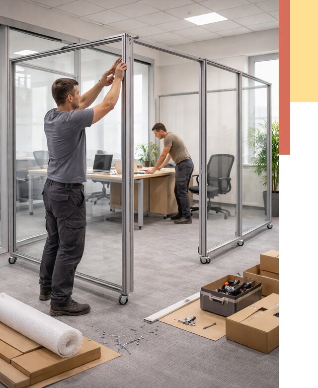 Мобильные офисные перегородки в Ишимбае от 12676 руб. — установка под ключ | ОТДЕЛОЧНИК-Шмб