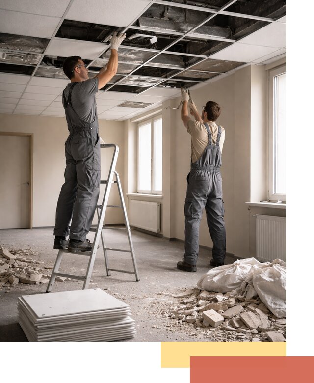 Демонтаж потолков Армстронг профессионально в Ишимбае