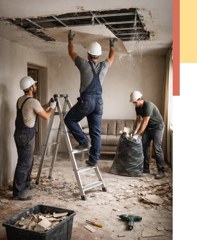 Демонтаж гипсокартонного потолка в Ишимбае от 426 руб. за м2 — ОТДЕЛОЧНИК-Шмб