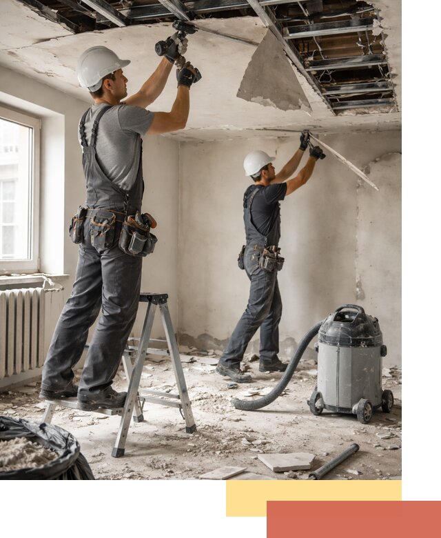 Демонтаж гипсокартонного потолка в Ишимбае быстро и аккуратно