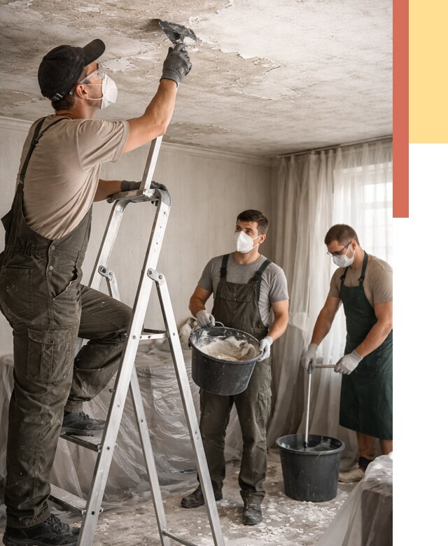 Удаление побелки с потолка в Ишимбае от 2535 руб. быстро и недорого | ОТДЕЛОЧНИК-Шмб