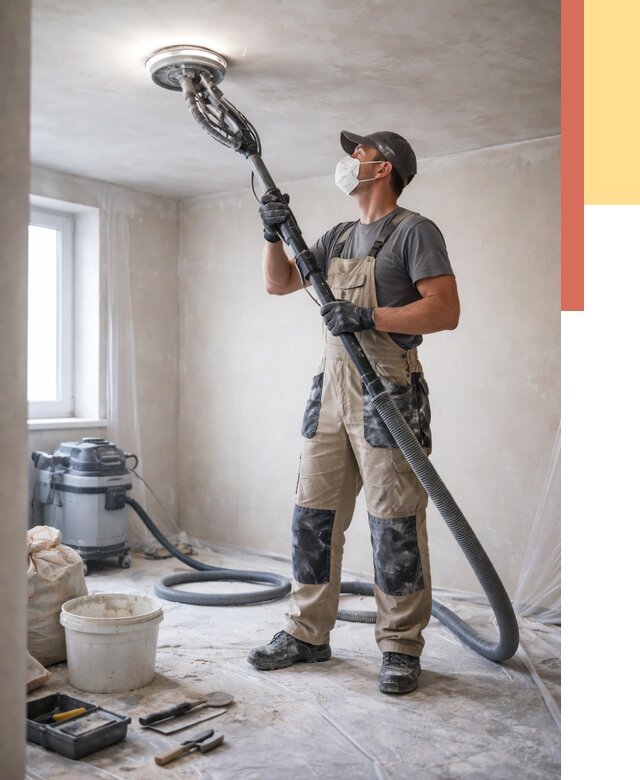 Шлифовка потолка в Ишимбае от 3549 руб. — услуги шлифования потолка | ОТДЕЛОЧНИК-Шмб