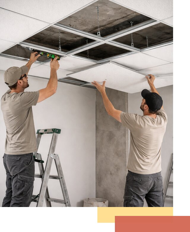 Монтаж потолка Армстронг под ключ в Ишимбае
