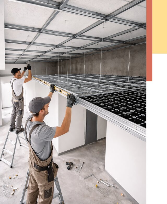 Монтаж потолка грильято в Ишимбае от 456 руб./м² — быстрая сборка под ключ | ОТДЕЛОЧНИК-Шмб